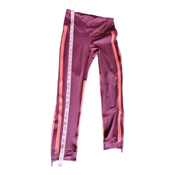 Lululemon Zip the Line Crop Deep Ruby Poppy Coral Breathable Mesh Leggings 6 - Picture 16 of 16